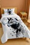 100% Cotton Black and White Eagle Patterned Single Pike Set