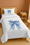 100% Cotton Blue Polka Dot Bow Patterned Single Pique Set