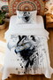 100% Cotton Black and White Eagle Patterned Single Pike Set - 2