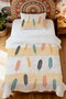 100% Cotton Ethnic Patterned Bird Feathers Patterned Single Pike Set - 2