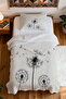100% Cotton Black Flying Dandelions Patterned Single Pike Set - 4