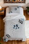 100% Cotton Navy Blue Geometric Watercolor Patterned Single Pike Set - 4