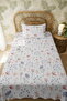 100% Cotton Powder Flowers Patterned Single Pique Set - 3