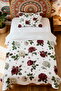 100% Cotton Dusty Rose Polka Dot Patterned Single Pike Set - 2