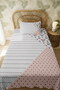 100% Cotton Nordic Floral Block Patterned Single Pike Set - 3