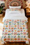 100% Cotton Rainbow Garden Pattern Twin Bedspread Set - 2