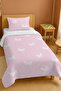 100% Cotton Pink Polka Dot Butterflies Patterned Single Pike Set