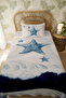 100% Cotton Blue Starfish Patterned Single Pike Set - 3