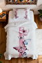 100% Cotton Pink Striped Butterfly Dream Patterned Single Pique Set - 4