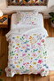 100% Cotton Colorful Summer Flowers Patterned Single Pike Set - 4