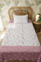 100% Cotton Pink Fairy Tale Pattern Twin Bedspread Set - 3