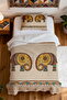 100% Cotton Ethnic Double Elephant Patterned Single Pike Set - 4