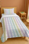 100% Cotton Striped Colorful Hearts Patterned Single Pike Set