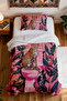 100% Cotton Pink Leopard Patterned Single Pique Set in the Toilet - 4