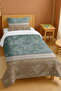100% Cotton Ethnic Green Cream Abstract Patterned Single Pike Set