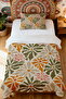 100% Cotton Sunny Day Flowers Patterned Single Pique Set - 2