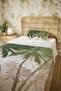 100% Cotton Green Palm Trees Patterned Single Pique Set - 5