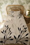 100% Cotton Black Leaves Patterned Single Pique Set - 3