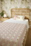 100% Cotton Vintage Rose Stripes Patterned Single Pique Set - 5