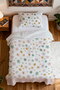 100% Cotton Pastel Wildflowers Patterned Single Pique Set - 4
