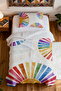 100% Cotton Colorful Hoops Patterned Single Person Pike Set - 4