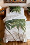 100% Cotton Green Palm Trees Patterned Single Pique Set - 4