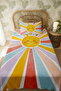 100% Cotton Smiling Rainbow Patterned Twin Bed Spread Set - 3