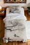 100% Cotton Black Pencil Tree and Sandals Patterned Single Person Pike Set - 4
