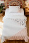 100% Cotton Nordic Floral Block Patterned Single Pike Set - 2