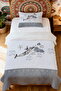 100% Cotton Gray Whale and Seagull Patterned Single Pike Set - 2