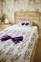 100% Cotton Noble Purple Ribbon Designed Single Bedspread Set - 5