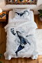 100% Cotton Crescent and Whale Patterned Single Pique Set - 4