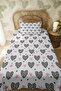 100% Cotton Leopard Hearts Patterned Single Pique Set - 3