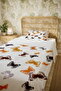 100% Cotton Dark Butterflies Patterned Single Pique Set - 5
