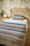 100% Cotton Sandy Stripes Patterned Single Bedspread Set - 5