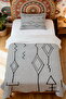 100% Cotton Ethnic Gray Stripe Patterned Single Pique Set - 2