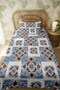 100% Cotton Iznik Tile Mosaic Patterned Single Pike Set - 3