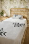 100% Cotton Black and White Flying Butterflies Patterned Single Pike Set - 5