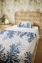 100% Cotton Blue Pendulum Leaves Patterned Single Pike Set - 5