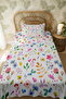 100% Cotton Colorful Summer Flowers Patterned Single Pike Set - 3