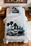 100% Cotton Single Pique Set with City Atmosphere Pattern under the Palm Trees - 4