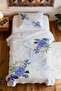100% Cotton Purple Lilac Patterned Single Bedspread Set - 4