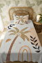 100% Cotton Moonlight Palm Tree Patterned Single Pique Set - 3