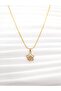 Rose Figured Gold Necklace – Zircon Stone, Elegant and Romantic Design - 2