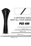 HAVE ME TD Black Zip Cable Ties, 400 Pack Assorted Sizes 4+6+8+12 Inch, Nylon, Self-Locking - 2
