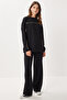 Contrast Stripe Modal Top and Bottom Set Lci0062 Black - 3
