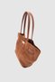 Ferny Belt, Buckle and Stitching Detailed Suede Arm and Shoulder Bag Brown - 5