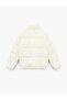 Mock Neck Stone Inflatable Jacket with Zipper Pocket Detail - 2