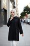 Black - Wide Cuffs 96% Cotton Stretchy Poplin Long Tunic Women's Hijab Shirt 1160-Tes - 2
