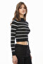 Women's Striped Crop Sweater - 6